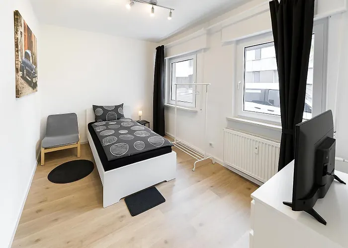 아파트 Vaz Haus Walsum Modernes Monteur- & Team-base Wlan, Kueche 뒤스부르크